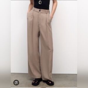 Zara Tan Wide Leg Pants